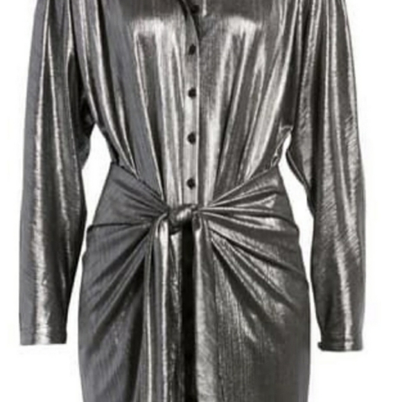 REBECCA MINKOFF | Willow Dress In Gunmetal - Small - wrap skirt - adjustable - Picture 3 of 13